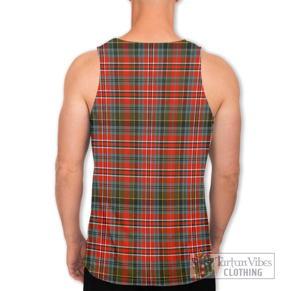 McPherson Weathered Tartan Men's Tank Top with Family Crest DNA In Me Style - Tartan Vibes Clothing