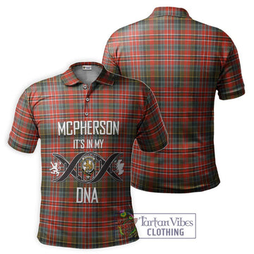 McPherson Weathered Tartan Polo Shirt with Family Crest DNA In Me Style - Tartan Vibes Clothing