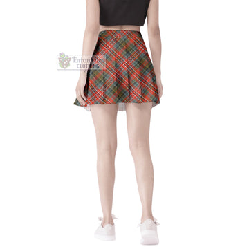 McPherson Weathered Tartan Women's Plated Mini Skirt Cross Style - Tartan Vibes Clothing