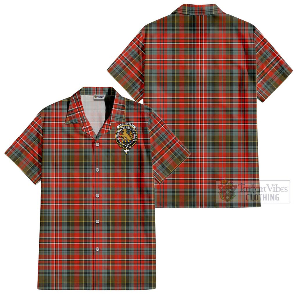 McPherson Weathered Tartan Cotton Hawaiian Shirt with Family Crest - Tartan Vibes Clothing