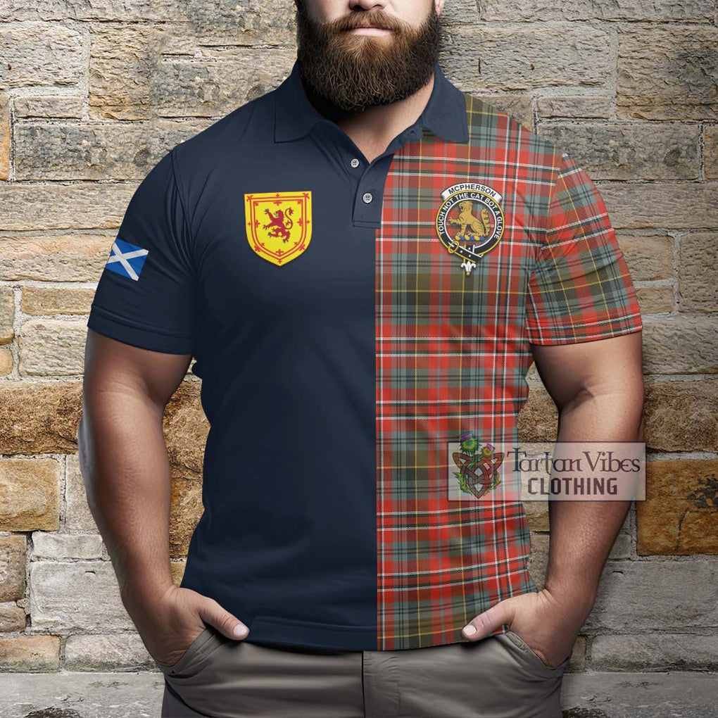 McPherson Weathered Tartan Polo Shirt Alba with Scottish Lion Royal Arm Half Style - Tartan Vibes Clothing