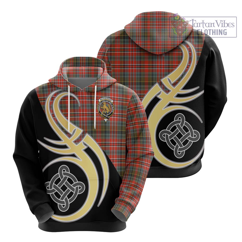 McPherson Weathered Tartan Hoodie with Family Crest and Celtic Symbol Style - Tartan Vibes Clothing