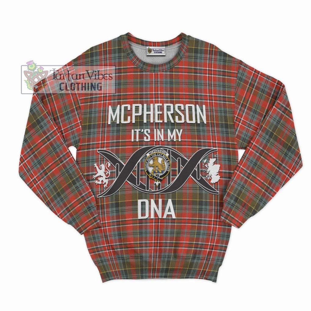 McPherson Weathered Tartan Sweatshirt with Family Crest DNA In Me Style - Tartan Vibes Clothing