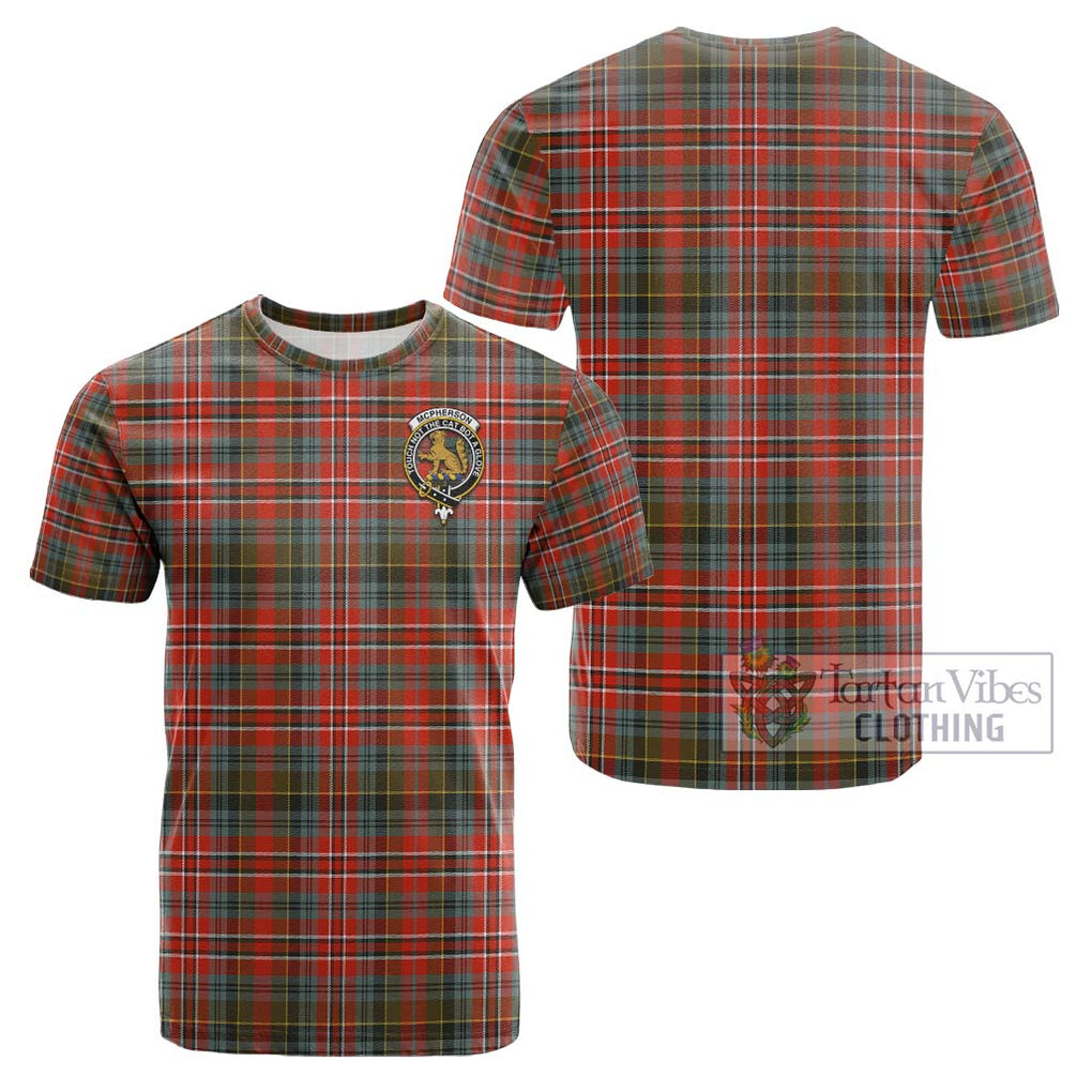 McPherson Weathered Tartan Cotton T-Shirt with Family Crest - Tartan Vibes Clothing