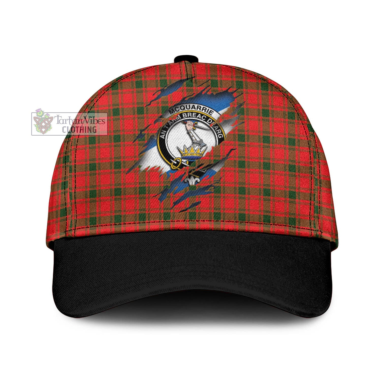Tartan Vibes Clothing McQuarrie Modern Tartan Classic Cap with Family Crest In Me Style