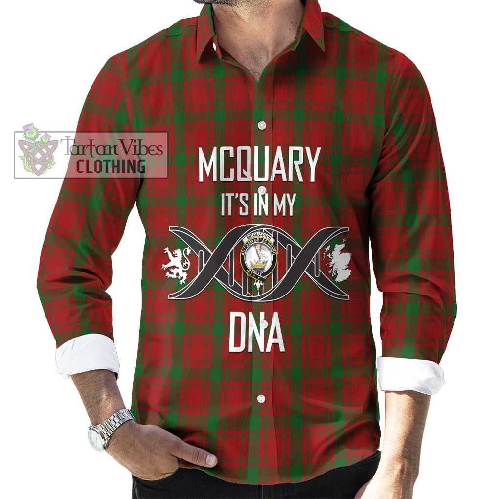 McQuary Tartan Long Sleeve Button Shirt with Family Crest DNA In Me Style Men's Shirt S - Tartanvibesclothing Shop