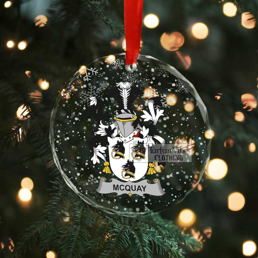 McQuay Irish Clan Christmas Glass Ornament with Coat of Arms - 2D-tartanvibesclothing