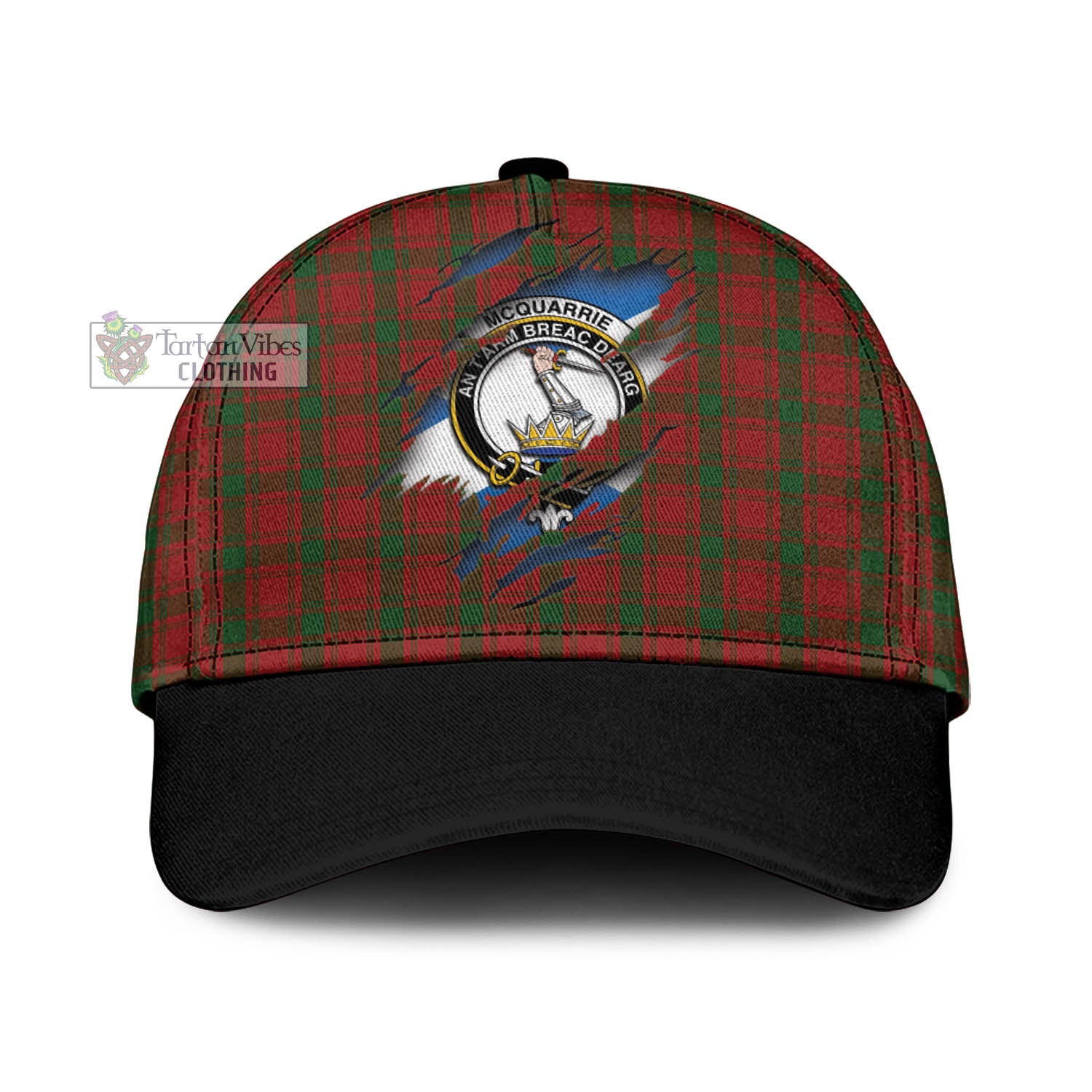 Tartan Vibes Clothing McQueary Tartan Classic Cap with Family Crest In Me Style