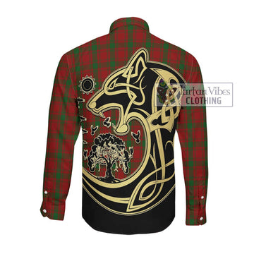 McQueary Tartan Long Sleeve Button Shirt with Family Crest Celtic Wolf Style Men's Shirt - Tartan Vibes Clothing