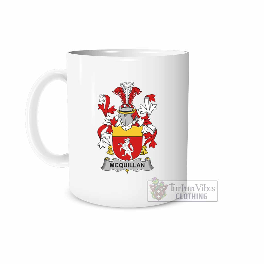 Tartan Vibes Clothing McQuillan Irish Clan Coat of Arms Ceramic Mug