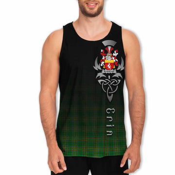 Tartan Vibes Clothing McQuillan Irish Clan Men's Tank Top with Coat of Arms Erin Go Bragh Celtic Inspired