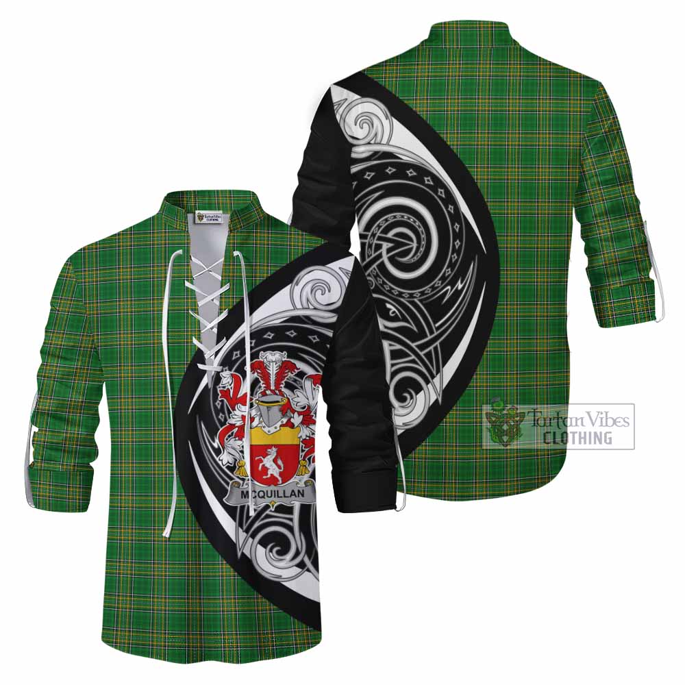 Tartan Vibes Clothing McQuillan Irish Clan Ghillie Kilt Shirt Celtic Circle Style