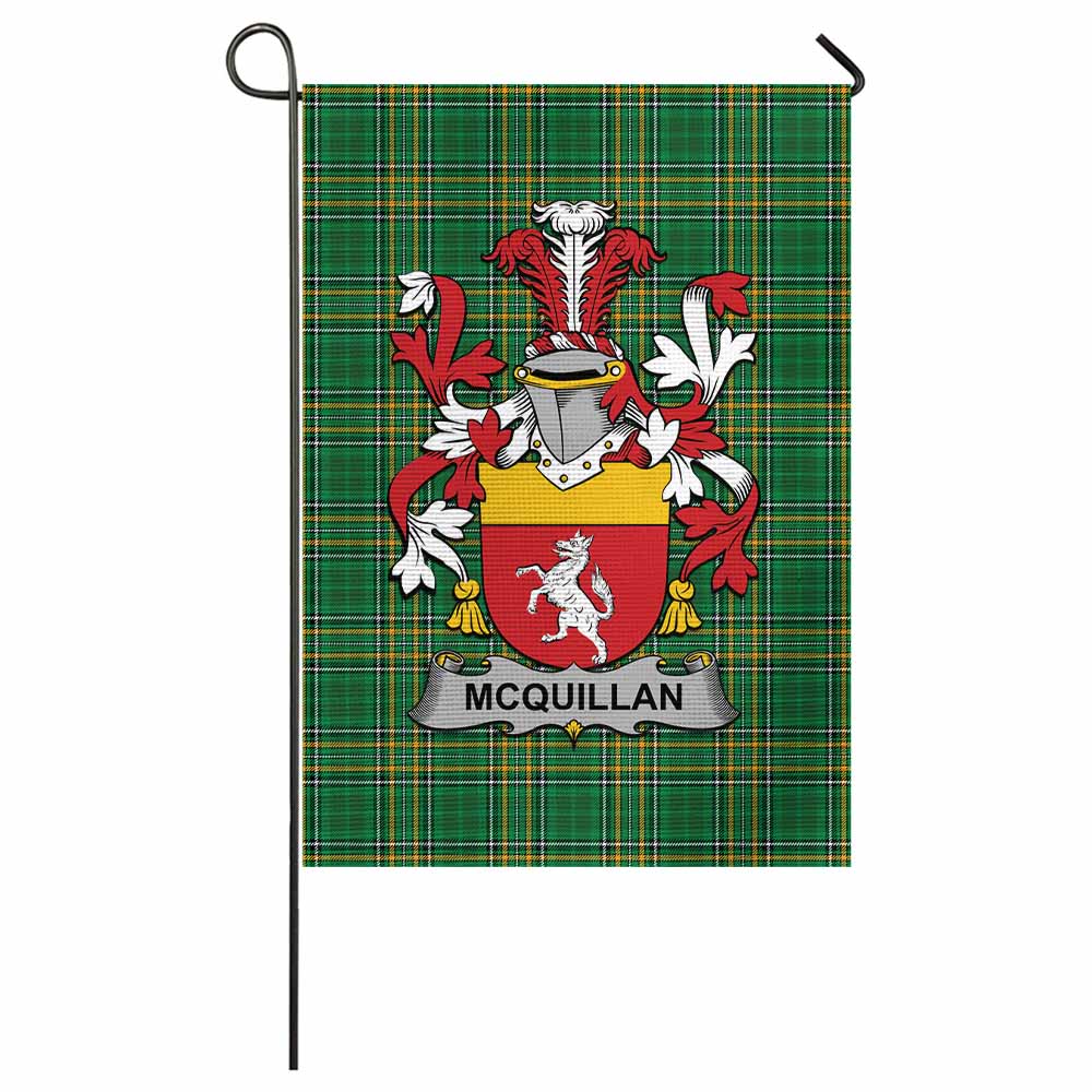 McQuillan Irish Clan Tartan Flag with Coat of Arms