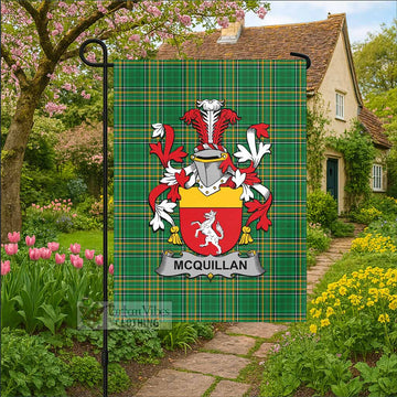 McQuillan Irish Clan Tartan Flag with Coat of Arms