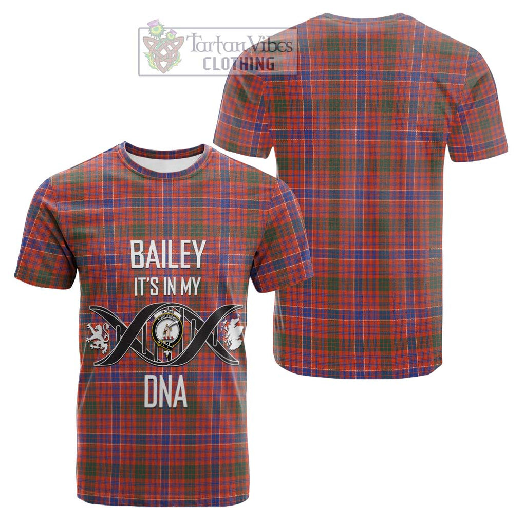 Tartan Vibes Clothing McRae Ancient Tartan Cotton T-shirt with Family Crest DNA In Me Style