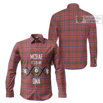 McRae Ancient Tartan Long Sleeve Button Shirt with Family Crest DNA In Me Style Men's Shirt - Tartanvibesclothing Shop