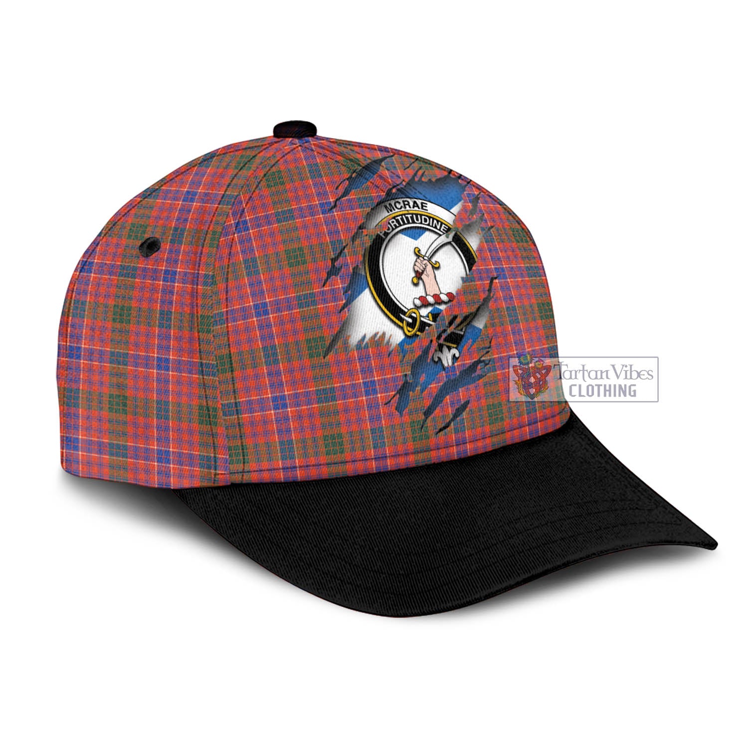 Tartan Vibes Clothing McRae Ancient Tartan Classic Cap with Family Crest In Me Style