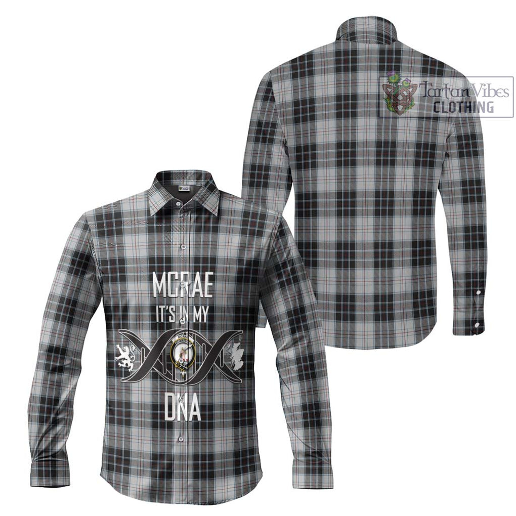 McRae Dress Tartan Long Sleeve Button Shirt with Family Crest DNA In Me Style Men's Shirt - Tartanvibesclothing Shop