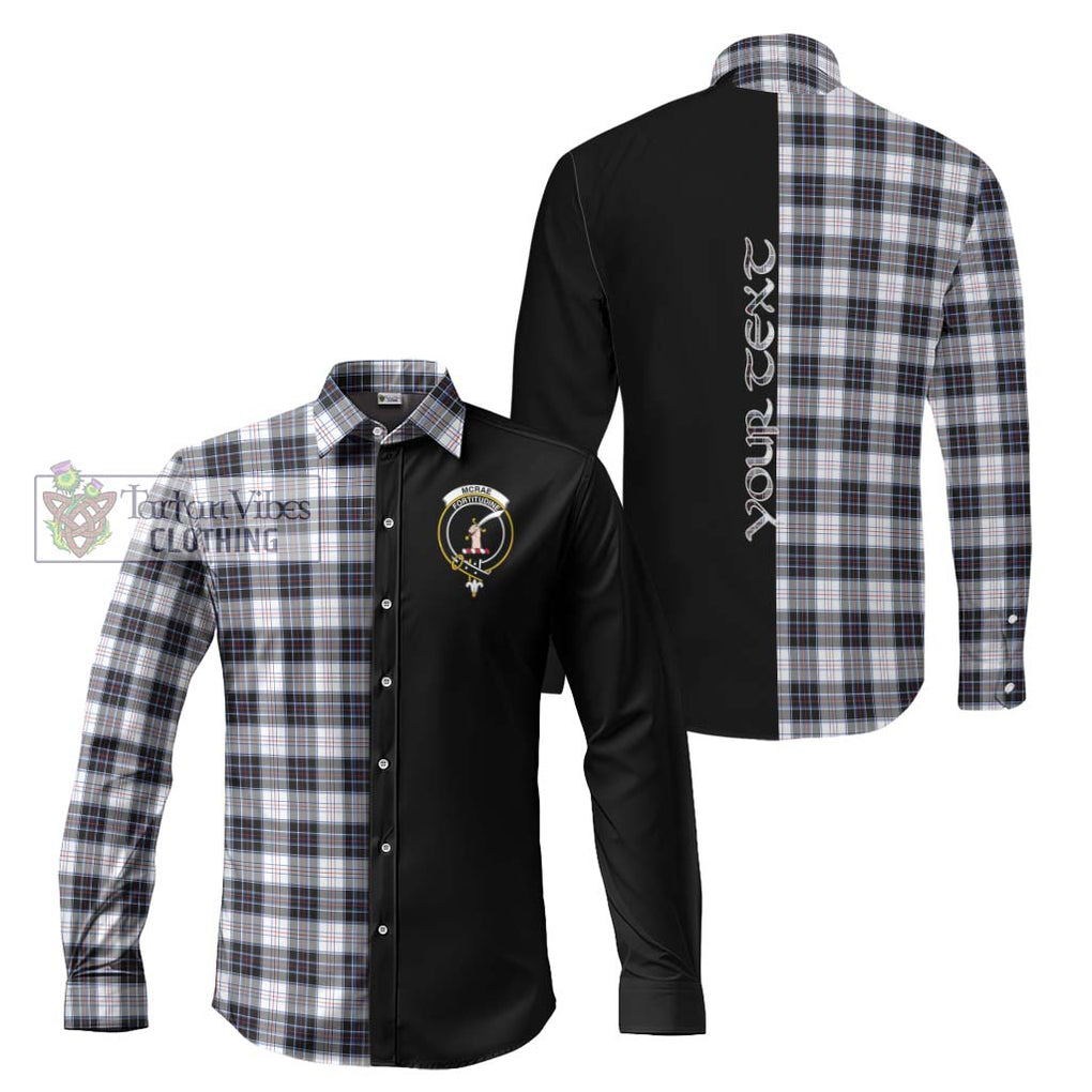 McRae Dress Modern Tartan Long Sleeve Button Shirt with Family Crest and Half Of Me Style Men's Shirt S - Tartanvibesclothing Shop