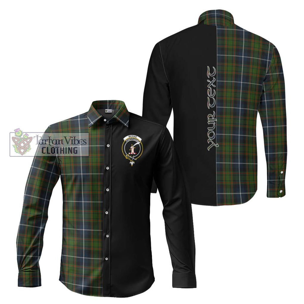 McRae Hunting Tartan Long Sleeve Button Shirt with Family Crest and Half Of Me Style Men's Shirt S - Tartanvibesclothing Shop