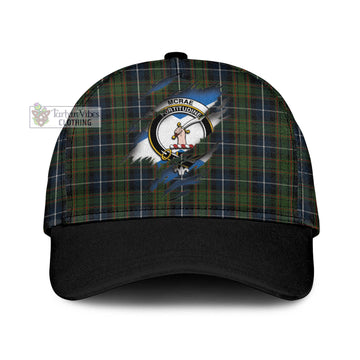 Tartan Vibes Clothing McRae Hunting Tartan Classic Cap with Family Crest In Me Style