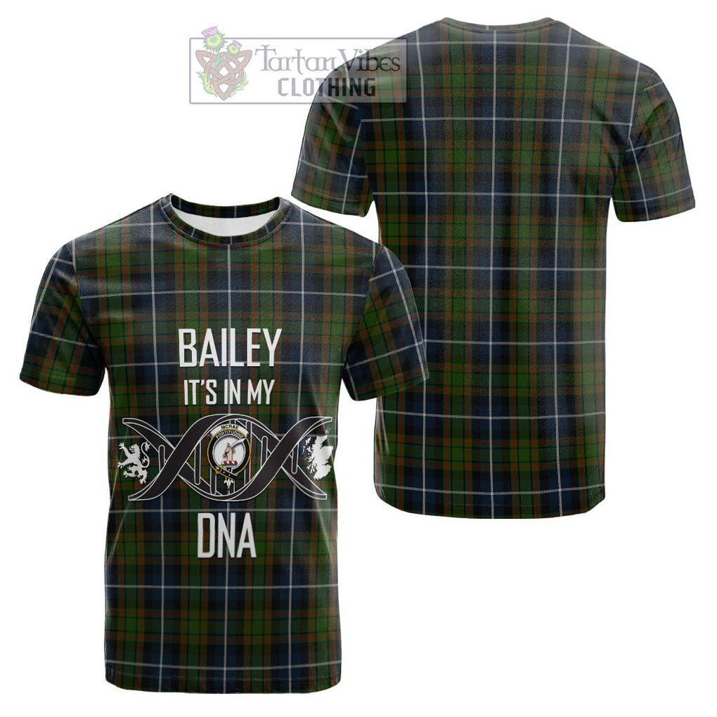 Tartan Vibes Clothing McRae Hunting Tartan Cotton T-shirt with Family Crest DNA In Me Style