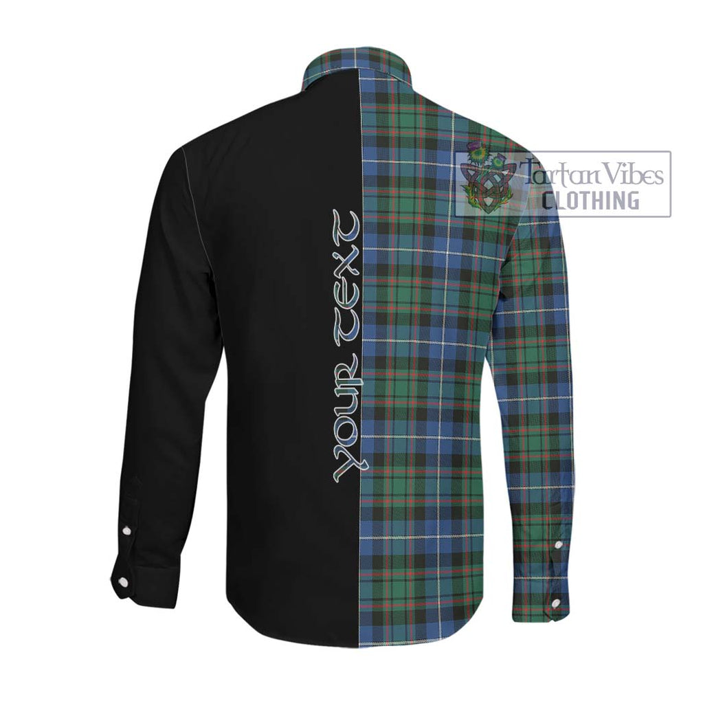 McRae Hunting Ancient Tartan Long Sleeve Button Shirt with Family Crest and Half Of Me Style Men's Shirt - Tartanvibesclothing Shop