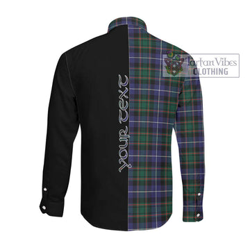 McRae Hunting Modern Tartan Long Sleeve Button Shirt with Family Crest and Half Of Me Style Men's Shirt - Tartanvibesclothing Shop