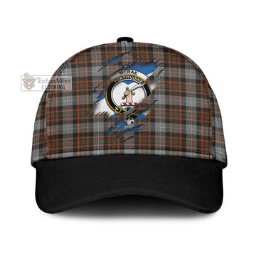 Tartan Vibes Clothing McRae Hunting Weathered Tartan Classic Cap with Family Crest In Me Style