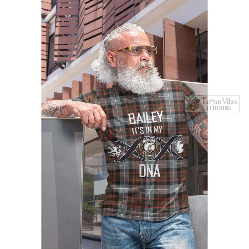 Tartan Vibes Clothing McRae Hunting Weathered Tartan Cotton T-shirt with Family Crest DNA In Me Style