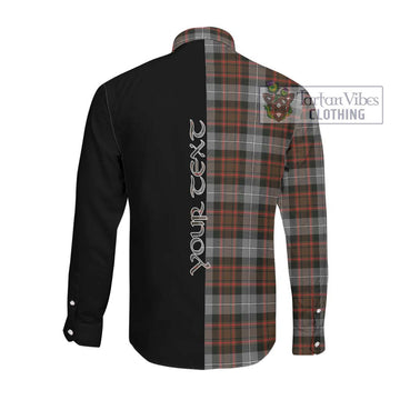 McRae Hunting Weathered Tartan Long Sleeve Button Shirt with Family Crest and Half Of Me Style Men's Shirt - Tartanvibesclothing Shop