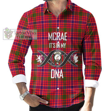 McRae Modern Tartan Long Sleeve Button Shirt with Family Crest DNA In Me Style Men's Shirt S - Tartanvibesclothing Shop