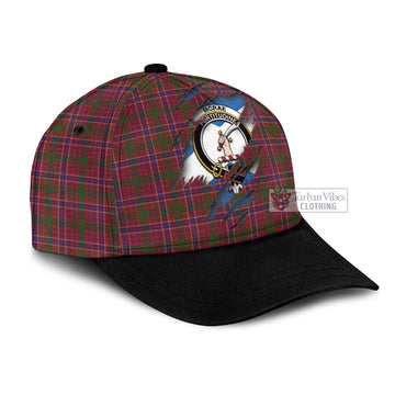 Tartan Vibes Clothing McRae Red Tartan Classic Cap with Family Crest In Me Style