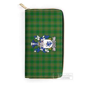 Tartan Vibes Clothing McRery Irish Clan Tartan Women's Leather Wallet with Coat of Arms
