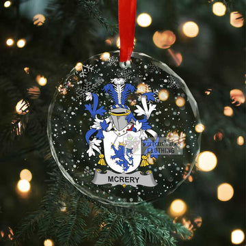 McRery Irish Clan Christmas Glass Ornament with Coat of Arms - 2D-tartanvibesclothing