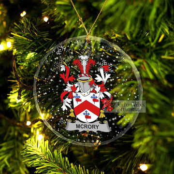 McRory Irish Clan Christmas Glass Ornament with Coat of Arms