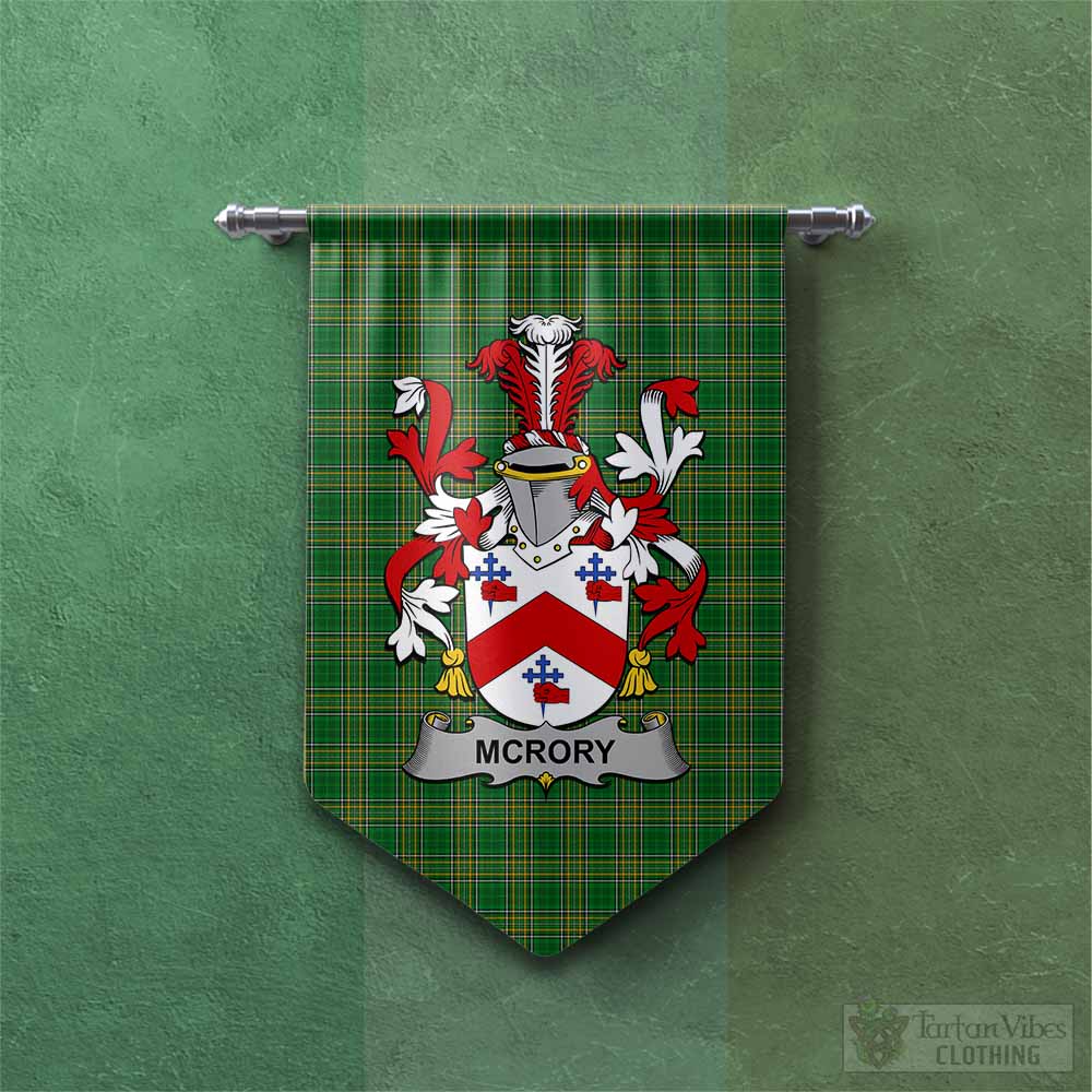 McRory Irish Clan Tartan Gonfalon, Tartan Banner with Coat of Arms Chevron - Tartan Vibes Clothing