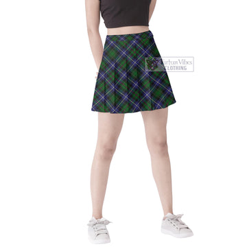 McRow Hunting Tartan Women's Plated Mini Skirt Cross Style Female - Tartan Vibes Clothing