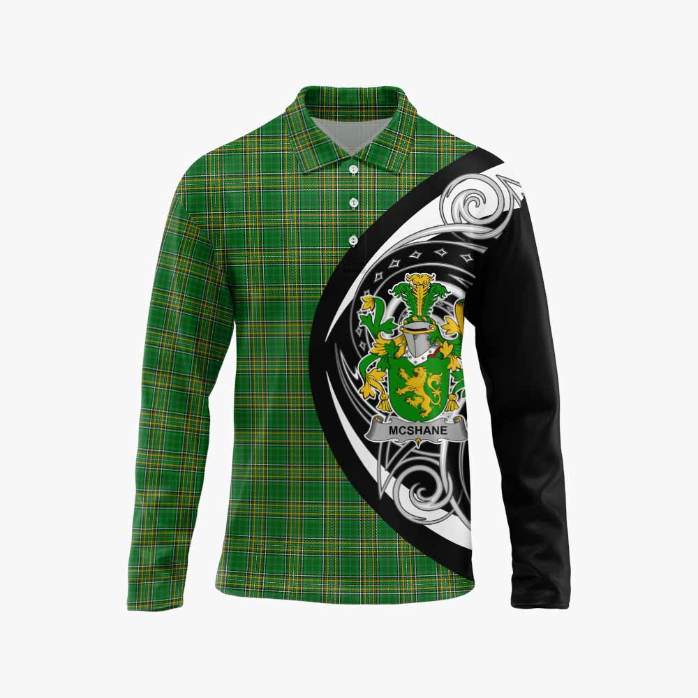 McShane Irish Clan Long Sleeve Polo Shirt Celtic Circle Style Unisex - Tartan Vibes Clothing