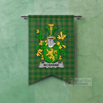 McShane Irish Clan Tartan Gonfalon, Tartan Banner with Coat of Arms