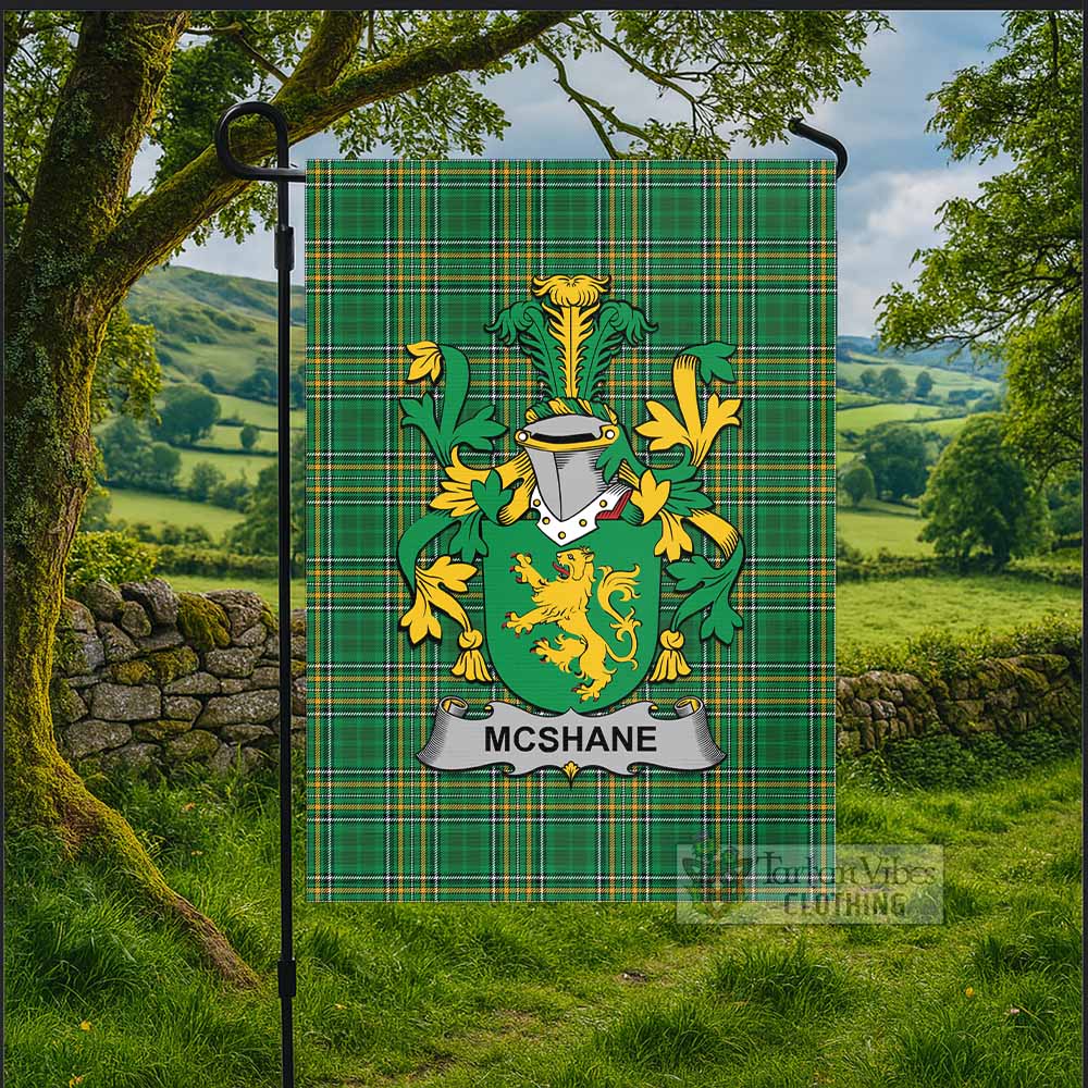 McShane Irish Clan Tartan Flag with Coat of Arms