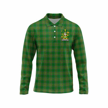McSweeney Irish Clan Tartan Long Sleeve Polo Shirt with Coat of Arms Unisex - Tartan Vibes Clothing