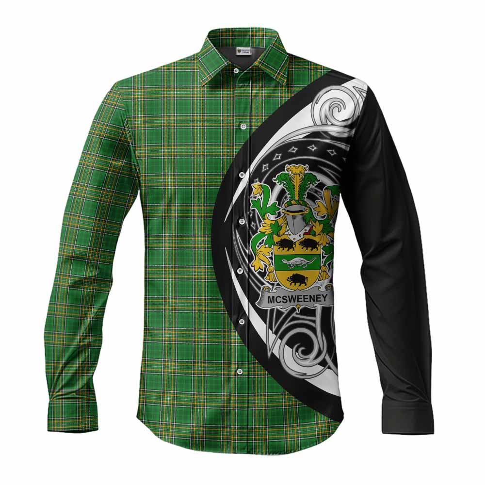 McSweeney Irish Clan Long Sleeve Button Shirt Celtic Circle Style Men's Shirt S - Tartan Vibes Clothing