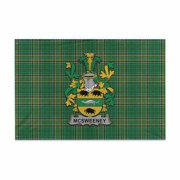 Tartan Vibes Clothing McSweeney Irish Clan Tartan House Flag with Coat of Arms