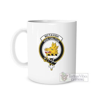 McTavish Family Crest Ceramic Mug White - 2D-tartanvibesclothing