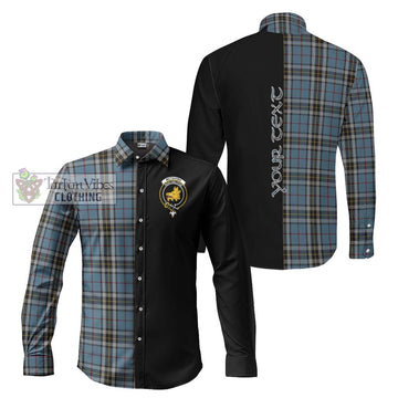 McTavish Dress Tartan Long Sleeve Button Shirt with Family Crest and Half Of Me Style Men's Shirt S - Tartanvibesclothing Shop