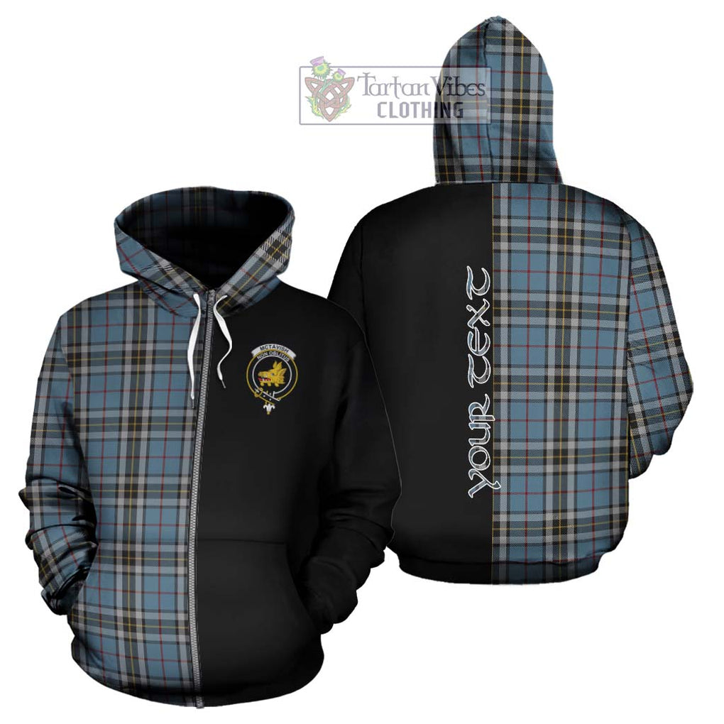 McTavish Dress Tartan Hoodie with Family Crest and Half Of Me Style - Tartanvibesclothing Shop