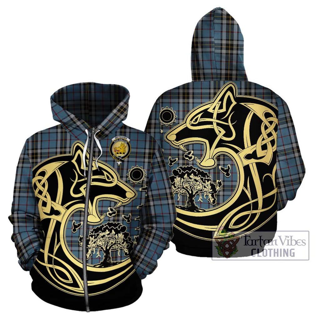 McTavish Dress Tartan Hoodie with Family Crest Celtic Wolf Style - Tartan Vibes Clothing