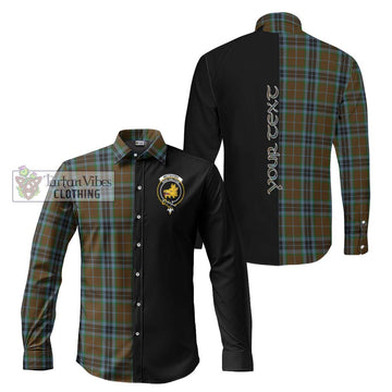 McTavish Hunting Tartan Long Sleeve Button Shirt with Family Crest and Half Of Me Style Men's Shirt S - Tartanvibesclothing Shop
