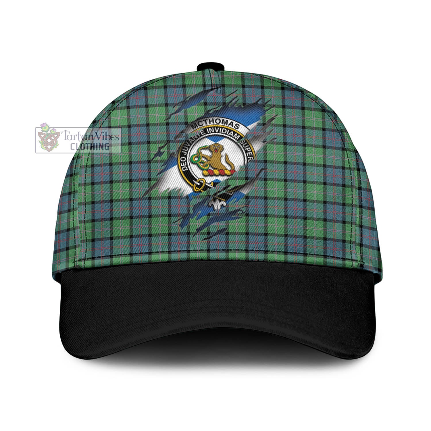 Tartan Vibes Clothing McThomas Ancient Tartan Classic Cap with Family Crest In Me Style